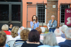 Novi di Rovereto (MO), domenica 24 giugno 2018, I declamatori di Zirudelle (Claudia, Giorgio e Sara)